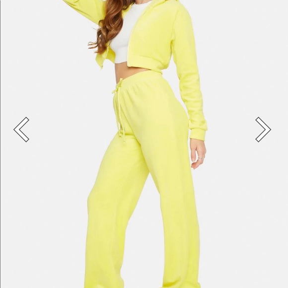 Dolls Kill Y2K Velour Yellow Tracksuit NWOT - Picture 3 of 9